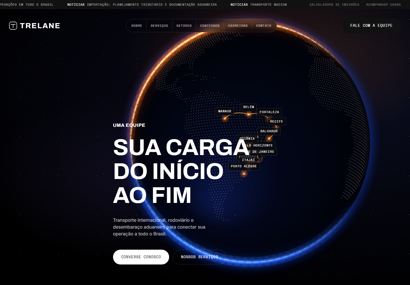 Captura do site Trelane