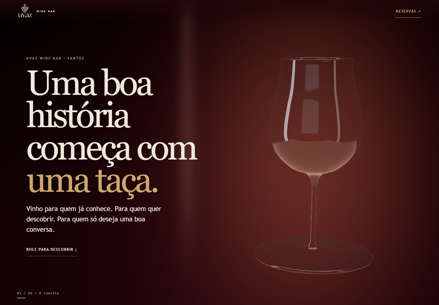 Captura do site Uvaz Wine Bar